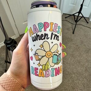 Happiest when I’m reading skinny can cooler
